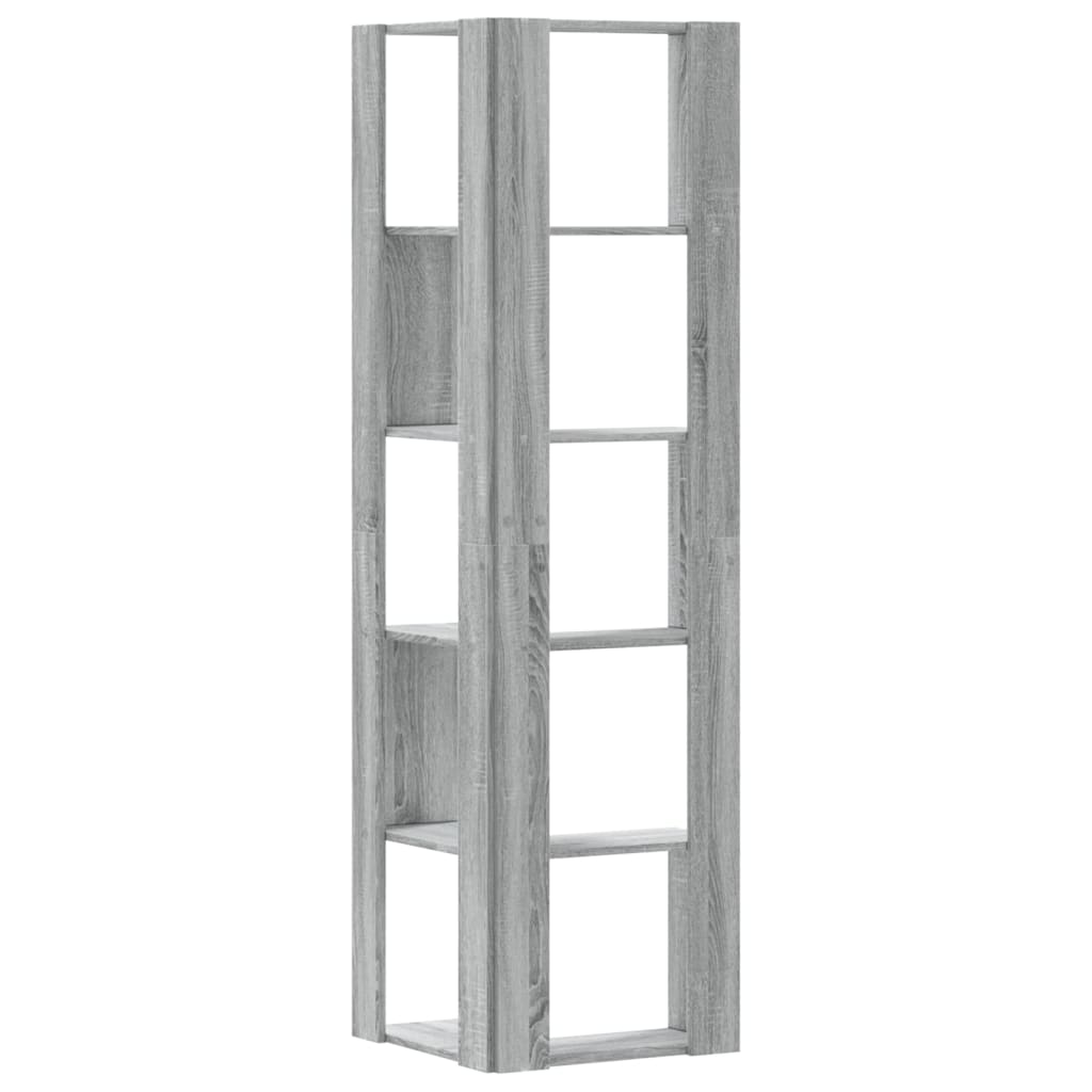 bogreol til hjørne 80x30x154 cm 5 hylder konstrueret træ