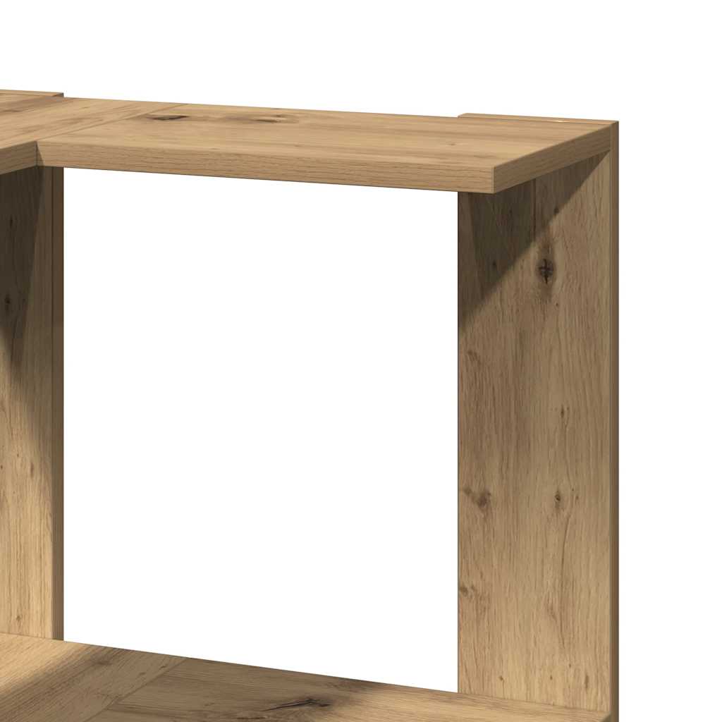 bogreol til hjørne 50x50x179 cm 5 hylder konstrueret træ eg