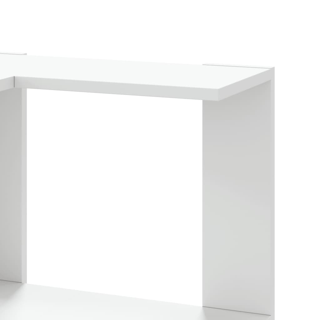 bogreol til hjørne 50x50x102 cm 3 hylder konstrueret træ hvid