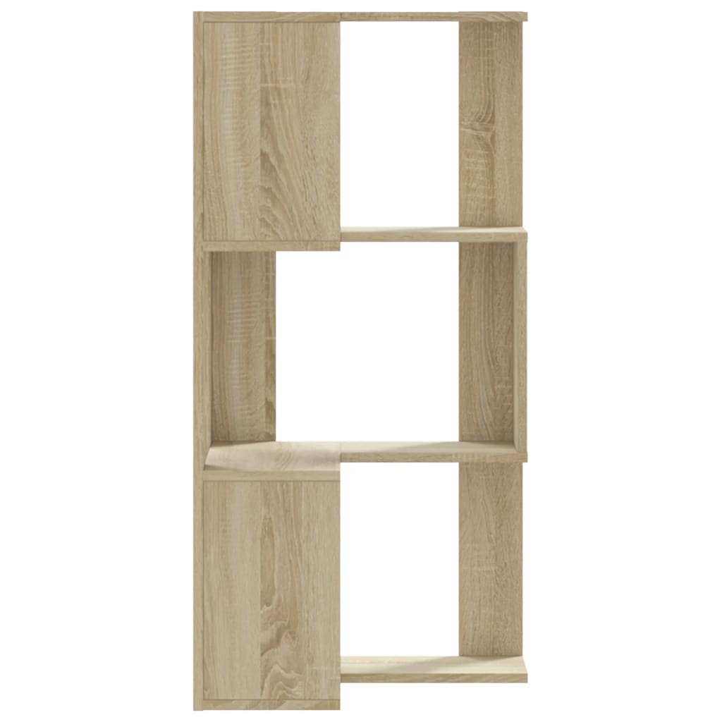 bogreol til hjørne 50x50x102 cm 3 hylder konstrueret træ