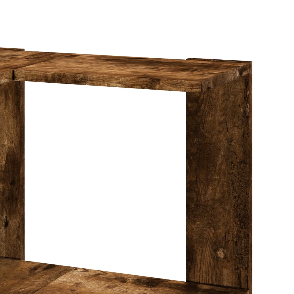 bogreol til hjørne 50x50x102cm 3hylder konstrueret træ røget eg