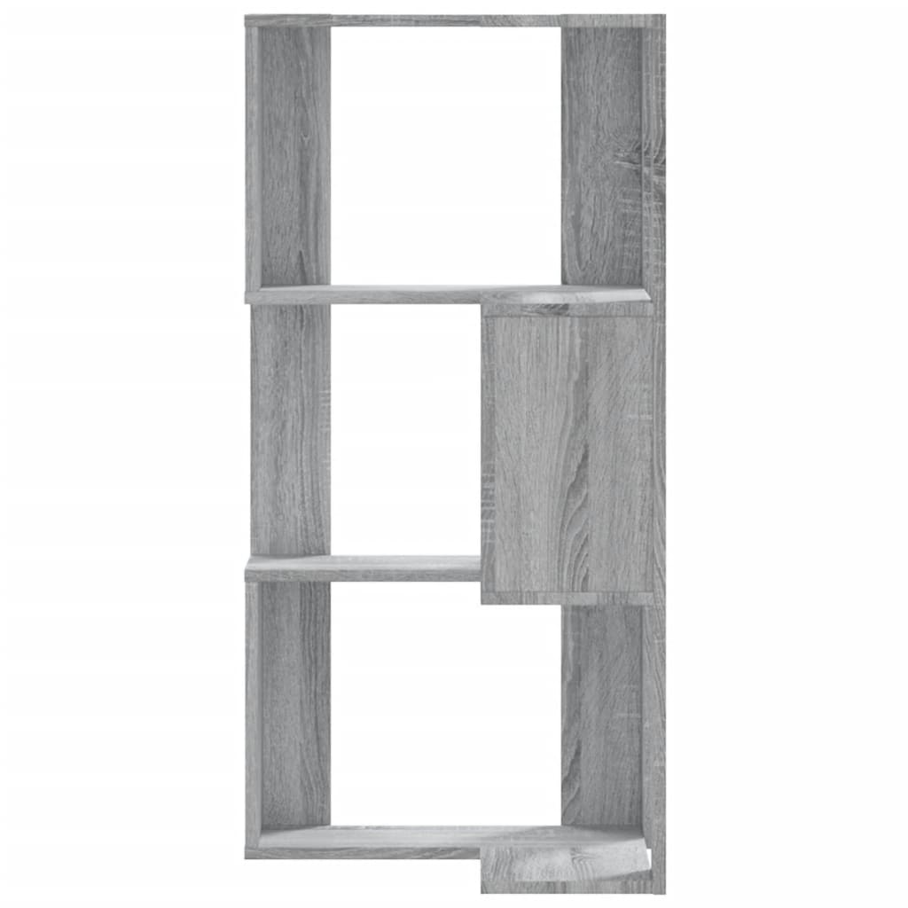 bogreol til hjørne 50x50x102 cm 3 hylder konstrueret træ