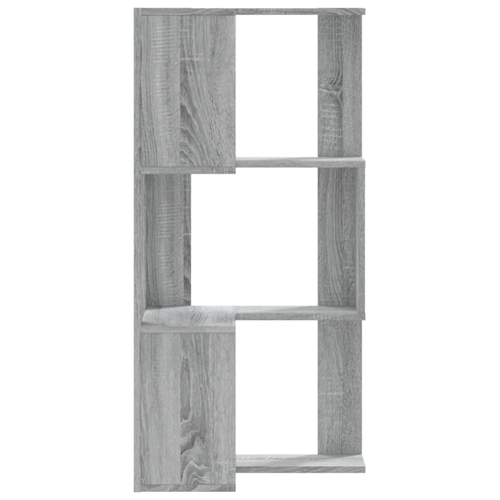 bogreol til hjørne 50x50x102 cm 3 hylder konstrueret træ