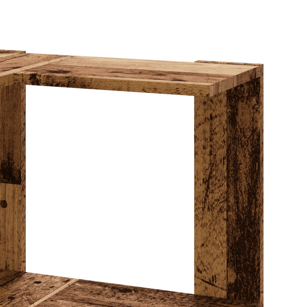 bogreol til hjørne 50x50x102 cm 3 hylder konstrueret træ