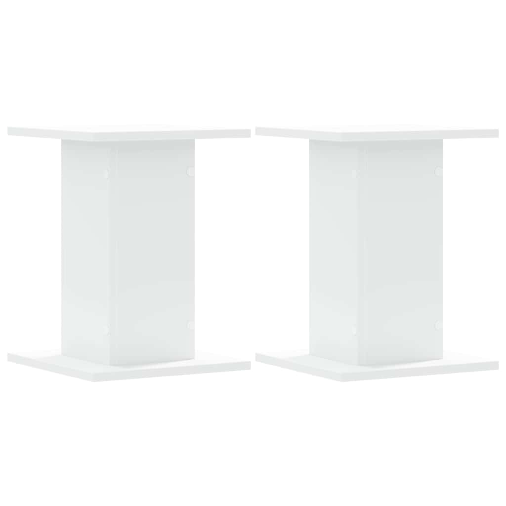 højtalerstativer 2 stk. 30x30x40 cm konstrueret træ hvid
