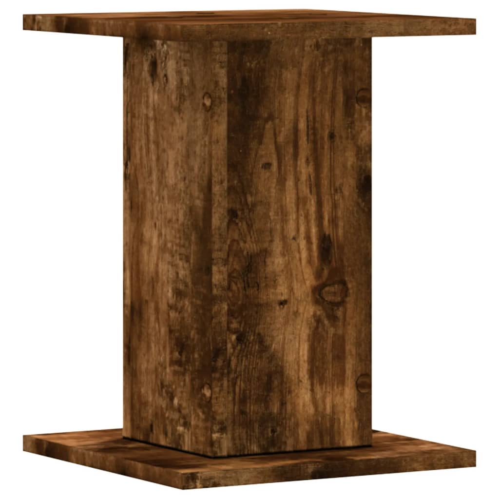 højtalerstativer 2 stk. 30x30x40cm konstrueret træ røget egetræ