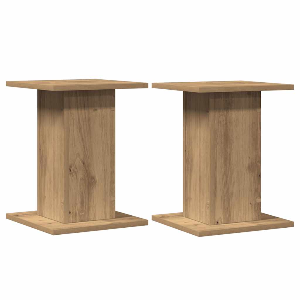 højtalerstativer 2stk. 30x30x40cm konstrueret træ egetræsfarve
