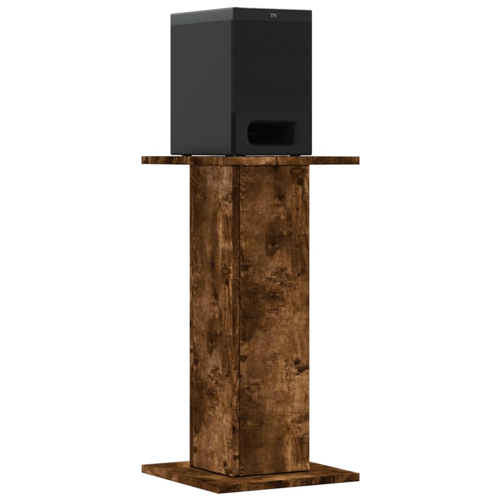 højtalerstativer 2 stk. 30x30x60cm konstrueret træ røget egetræ
