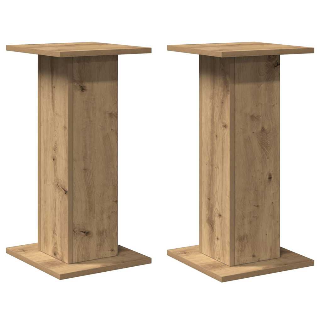 højtalerstativer 2stk. 30x30x60cm konstrueret træ egetræsfarve