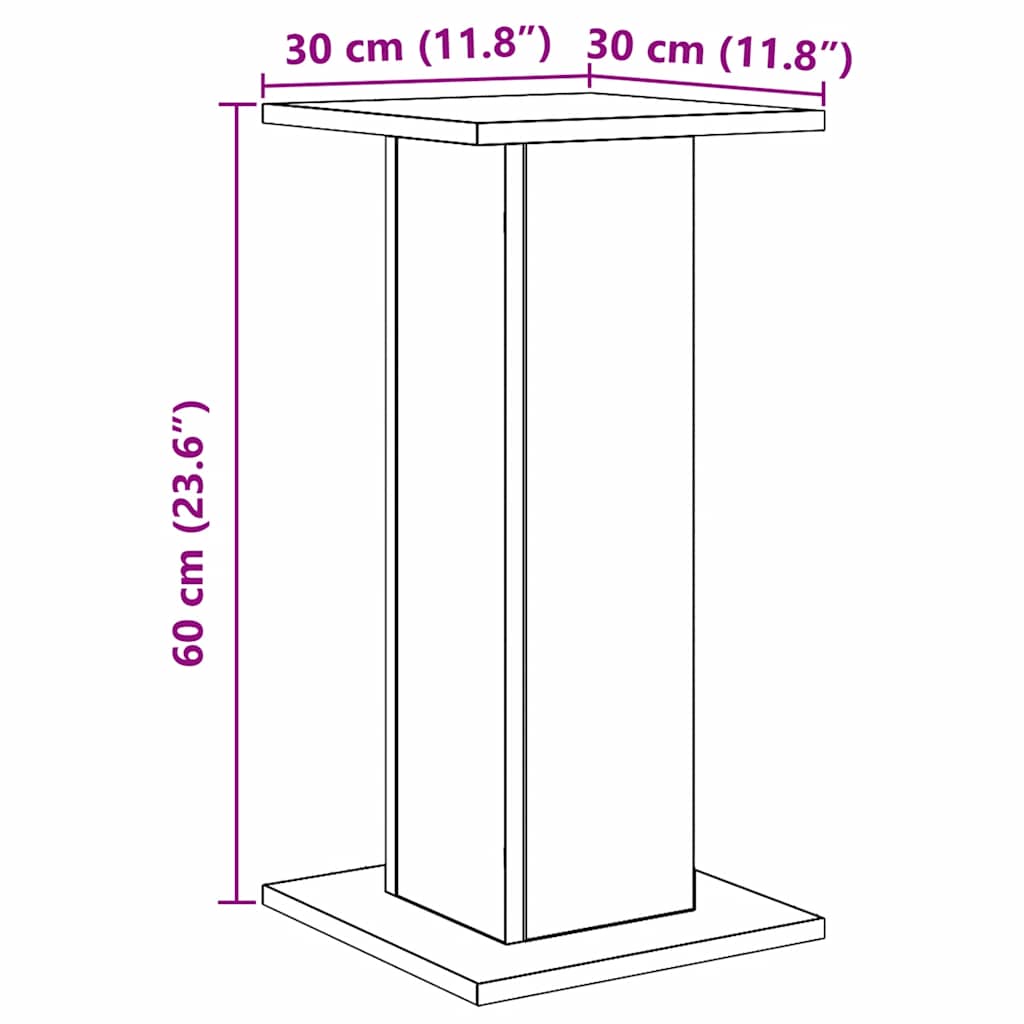 højtalerstativer 2stk. 30x30x60cm konstrueret træ egetræsfarve