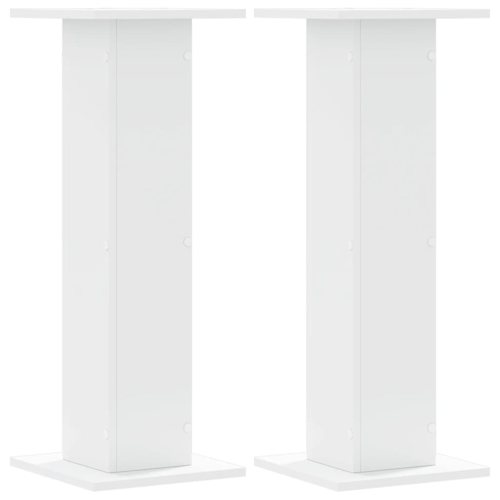 højtalerstativer 2 stk. 30x30x80 cm konstrueret træ hvid