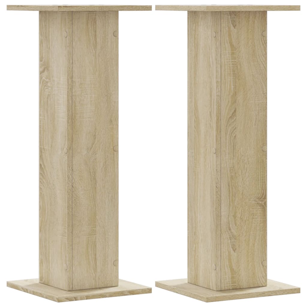 højtalerstativer 2 stk. 30x30x80 cm konstrueret træ sonoma-eg