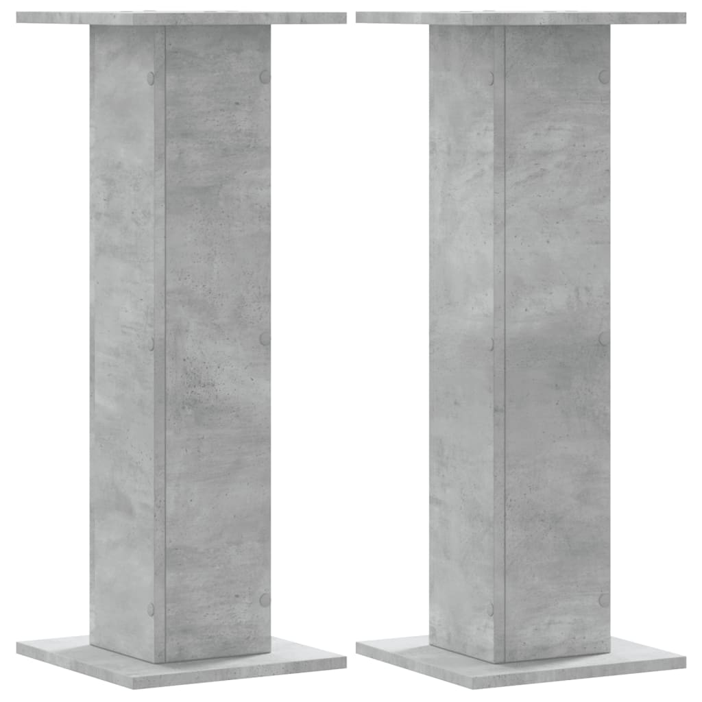 højtalerstativer 2 stk. 30x30x80 cm konstrueret træ betongrå
