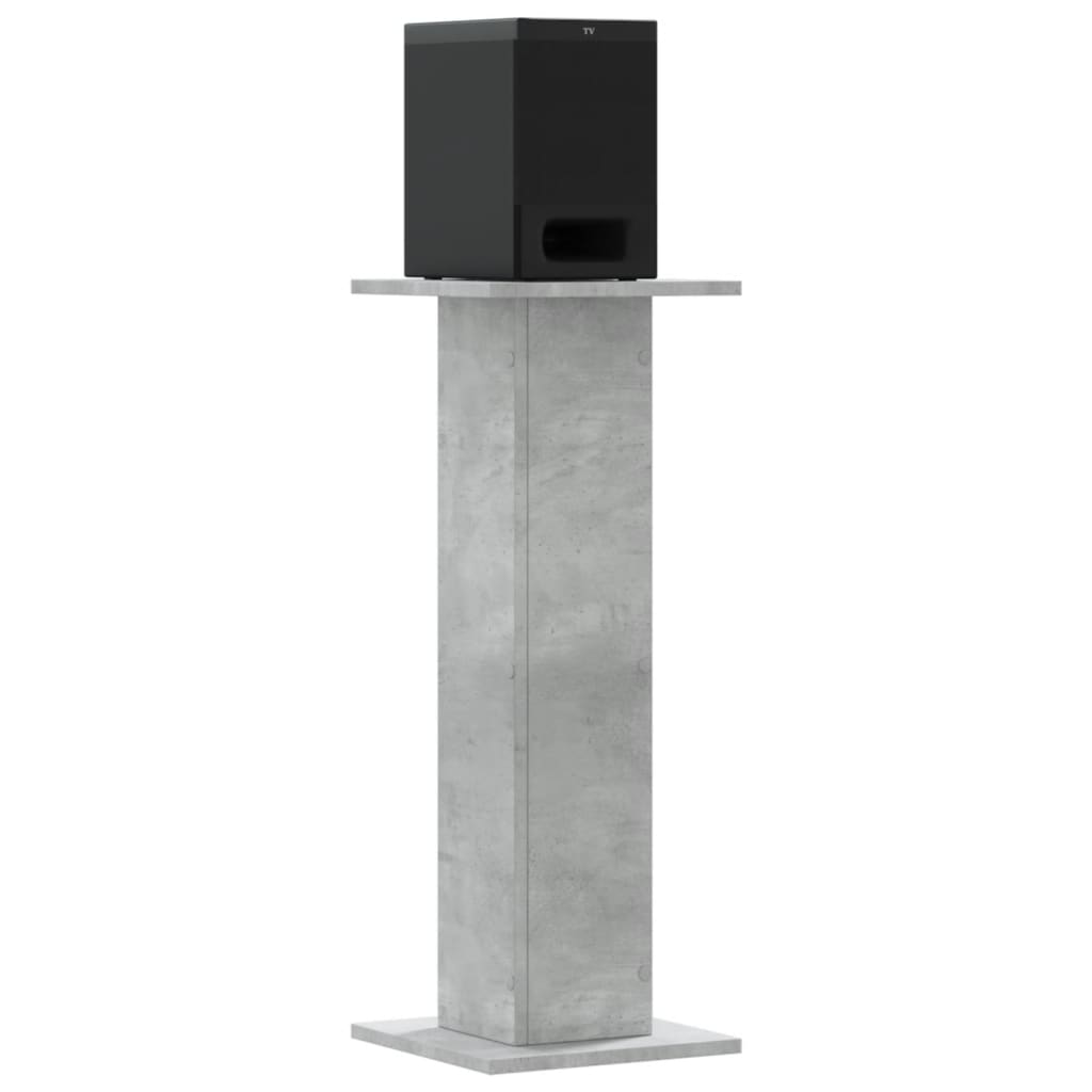 højtalerstativer 2 stk. 30x30x80 cm konstrueret træ betongrå