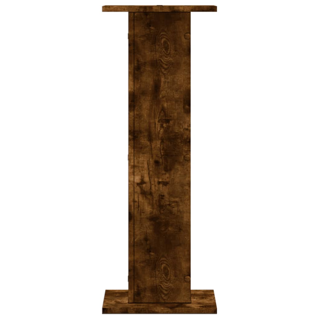 højtalerstativer 2 stk. 30x30x80cm konstrueret træ røget egetræ
