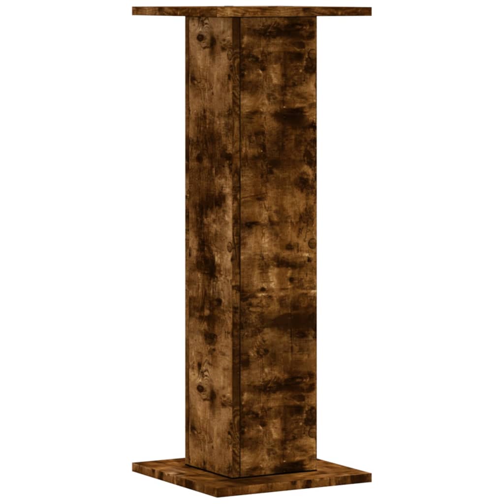 højtalerstativer 2 stk. 30x30x80cm konstrueret træ røget egetræ