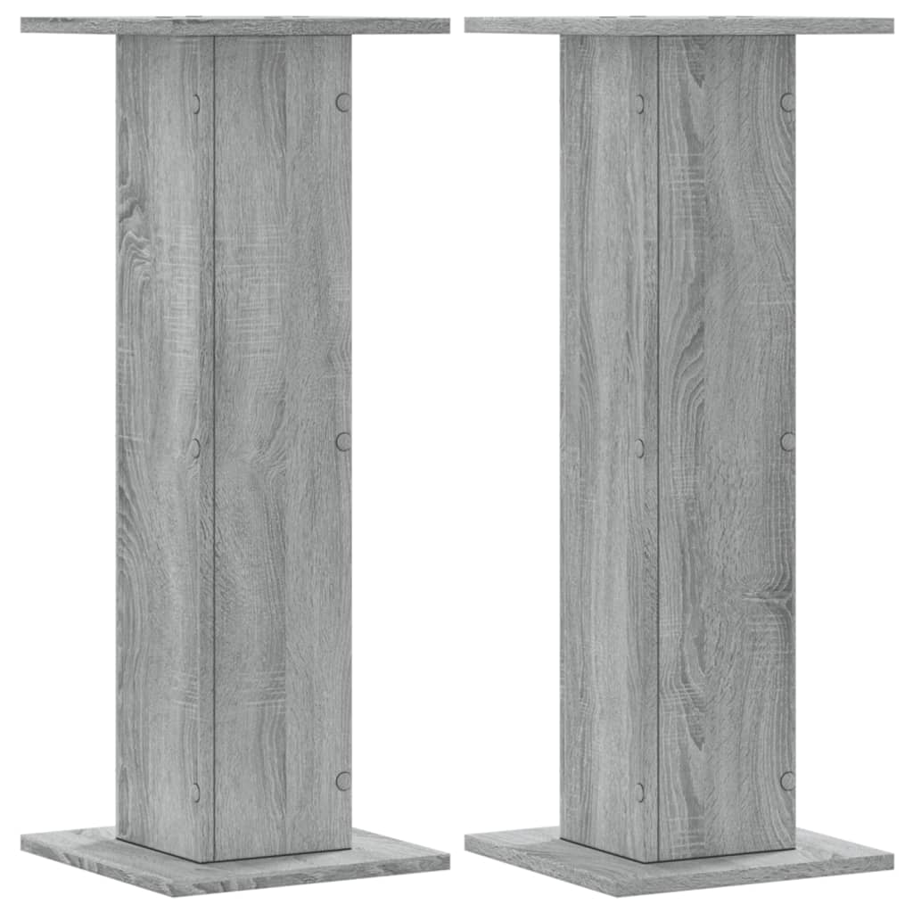 højtalerstativer 2stk. 30x30x80cm konstrueret træ grå sonoma-eg