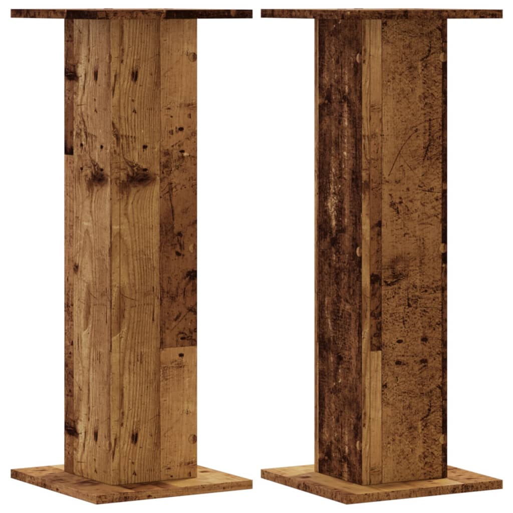 højtalerstativer 2 stk. 30x30x80 cm konstrueret træ antikt træ