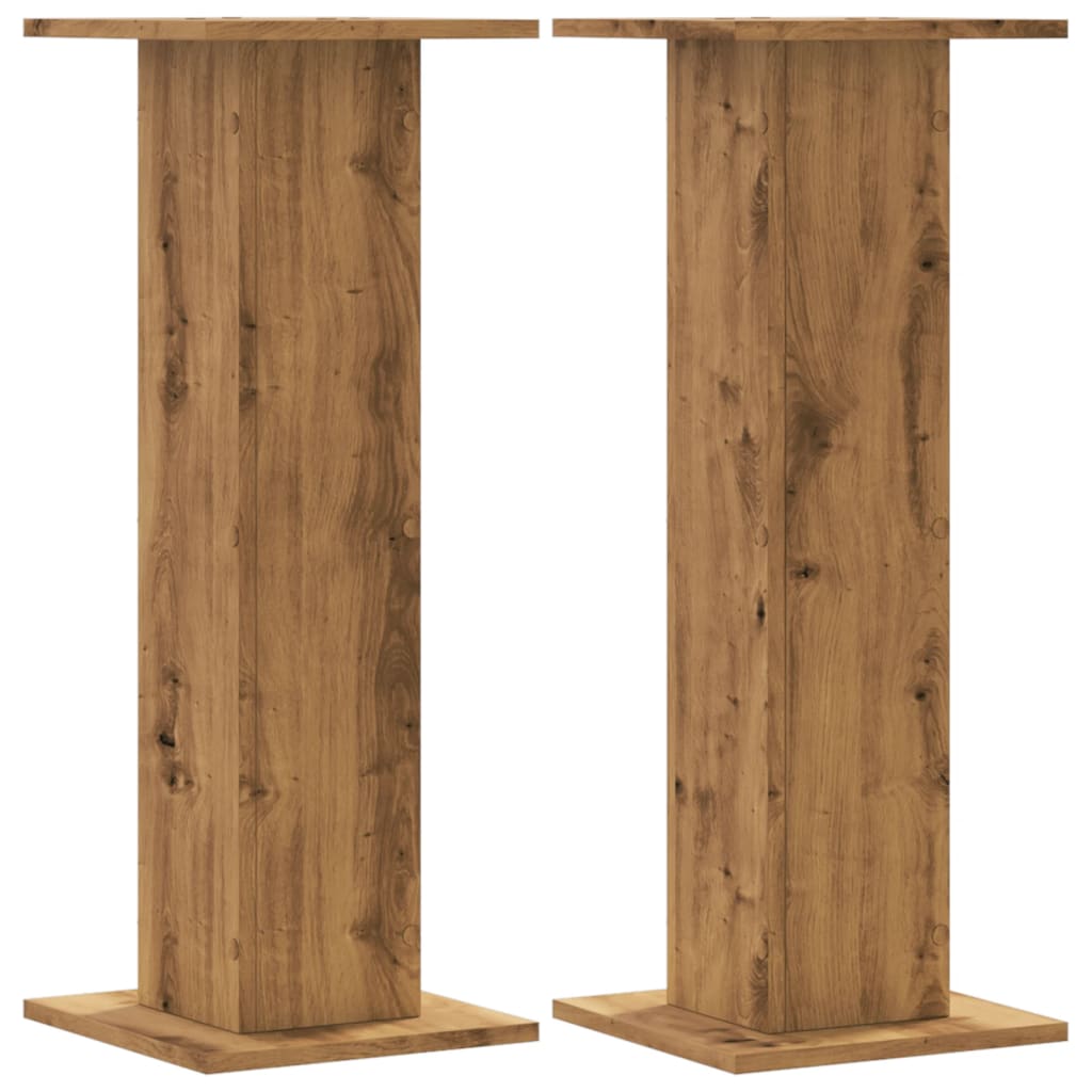 højtalerstativer 2stk. 30x30x80cm konstrueret træ egetræsfarve
