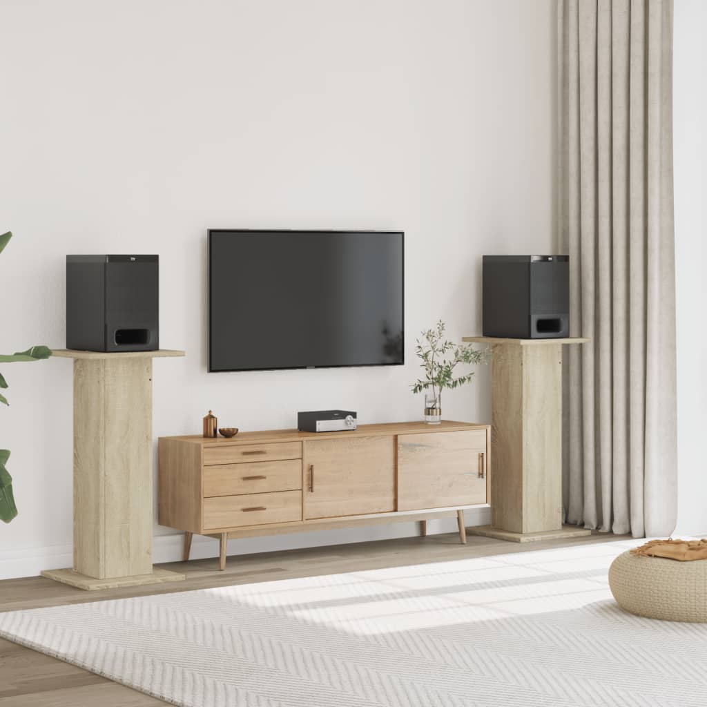 højtalerstativer 2 stk. 30x30x95 cm konstrueret træ sonoma-eg