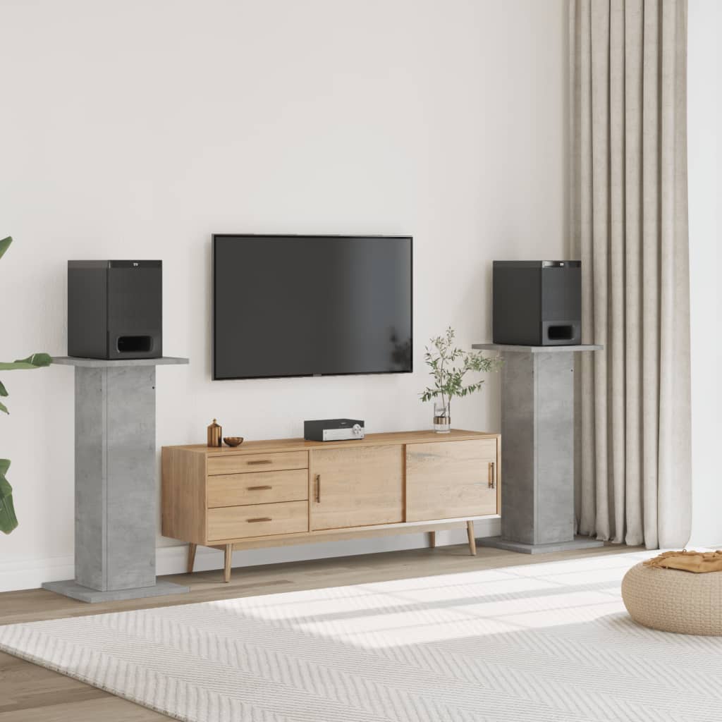 højtalerstativer 2 stk. 30x30x95 cm konstrueret træ betongrå