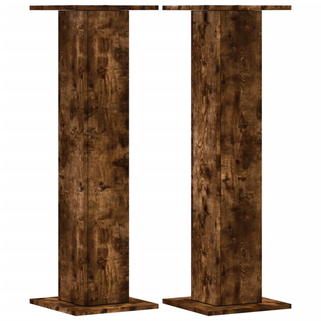 højtalerstativer 2 stk. 30x30x95cm konstrueret træ røget egetræ