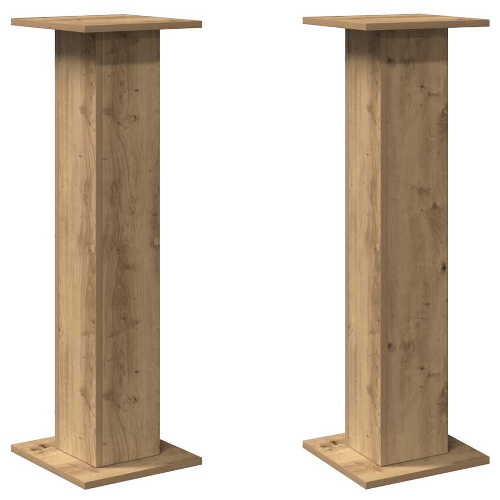 højtalerstativer 2stk. 30x30x95cm konstrueret træ egetræsfarve