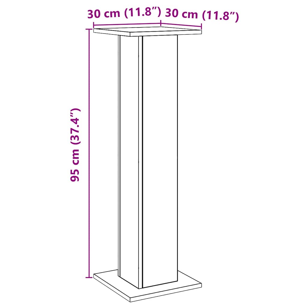 højtalerstativer 2stk. 30x30x95cm konstrueret træ egetræsfarve