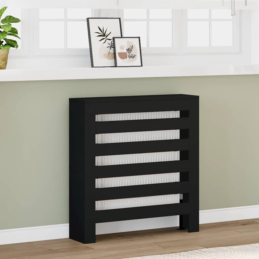 radiatorskjuler 78x20x82 cm konstrueret træ sort