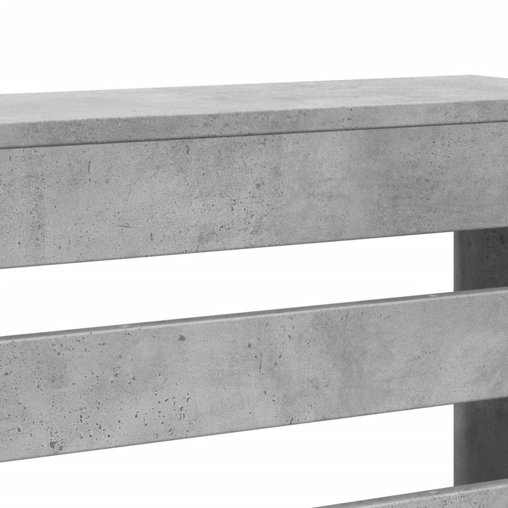 radiatorskjuler 78x20x82 cm konstrueret træ betongrå