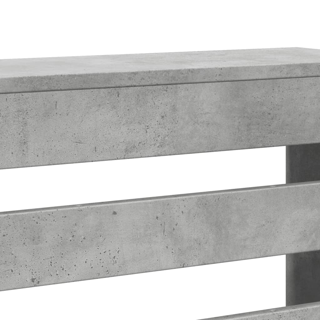 radiatorskjuler 104x20x82 cm konstrueret træ betongrå