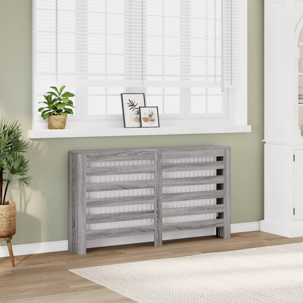 radiatorskjuler 149x20x82 cm konstrueret træ grå sonoma-eg