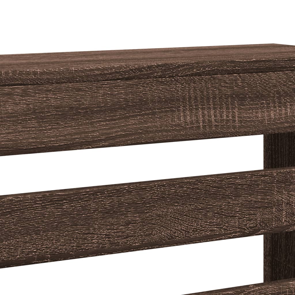 radiatorskjuler 149x20x82 cm konstrueret træ brun egetræ