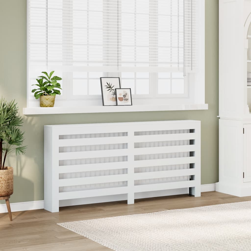 radiatorskjuler 175x20x82 cm konstrueret træ hvid
