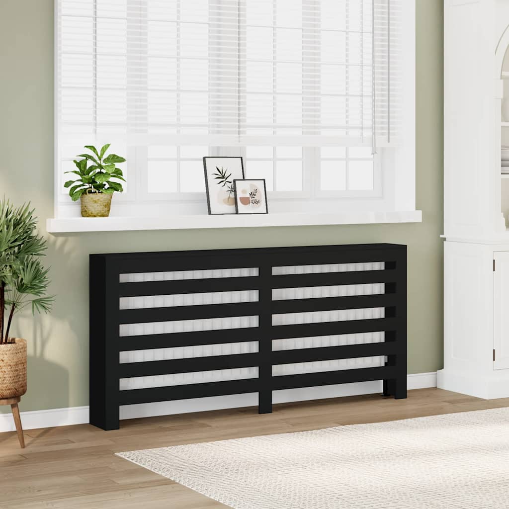 radiatorskjuler 175x20x82 cm konstrueret træ sort