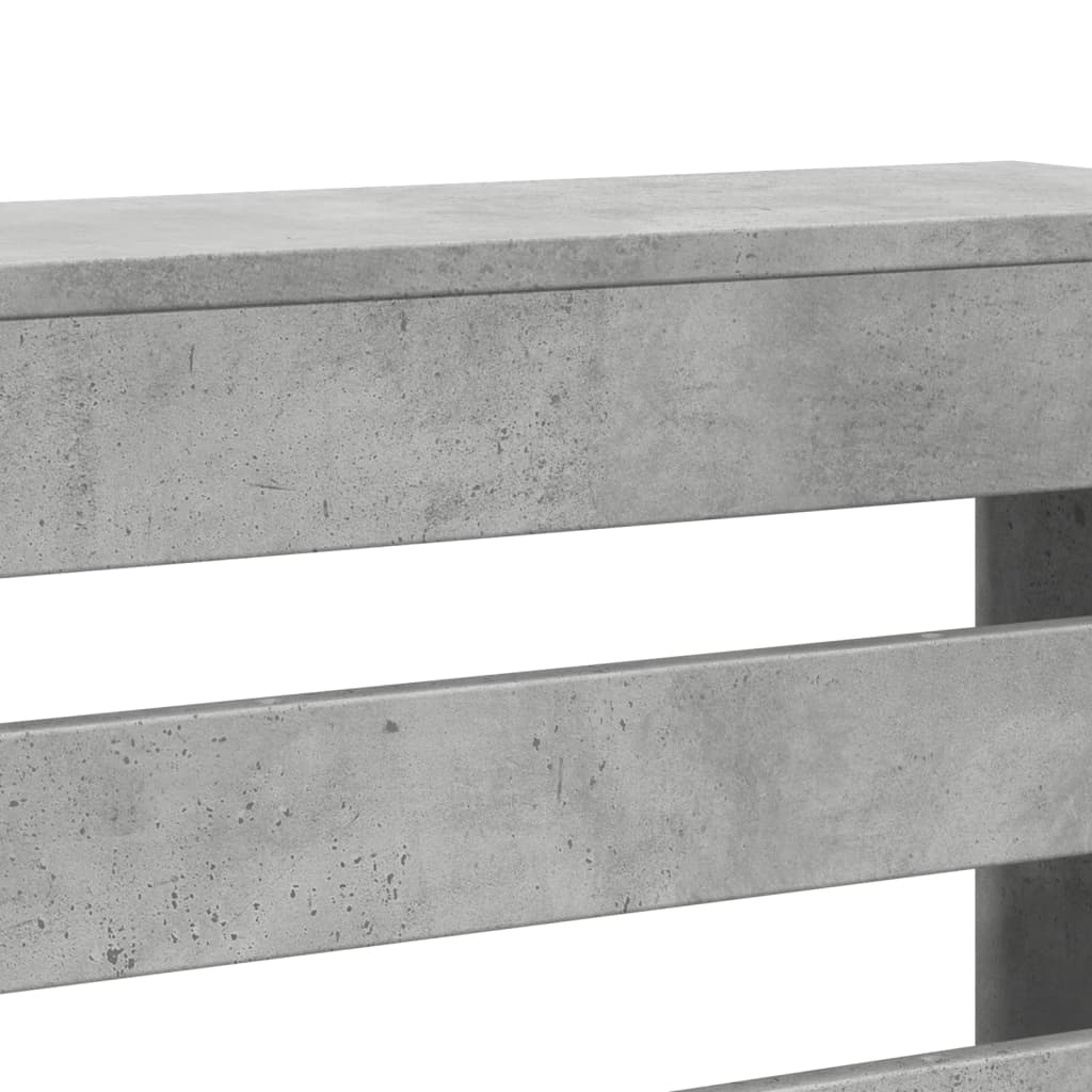 radiatorskjuler 175x20x82 cm konstrueret træ betongrå