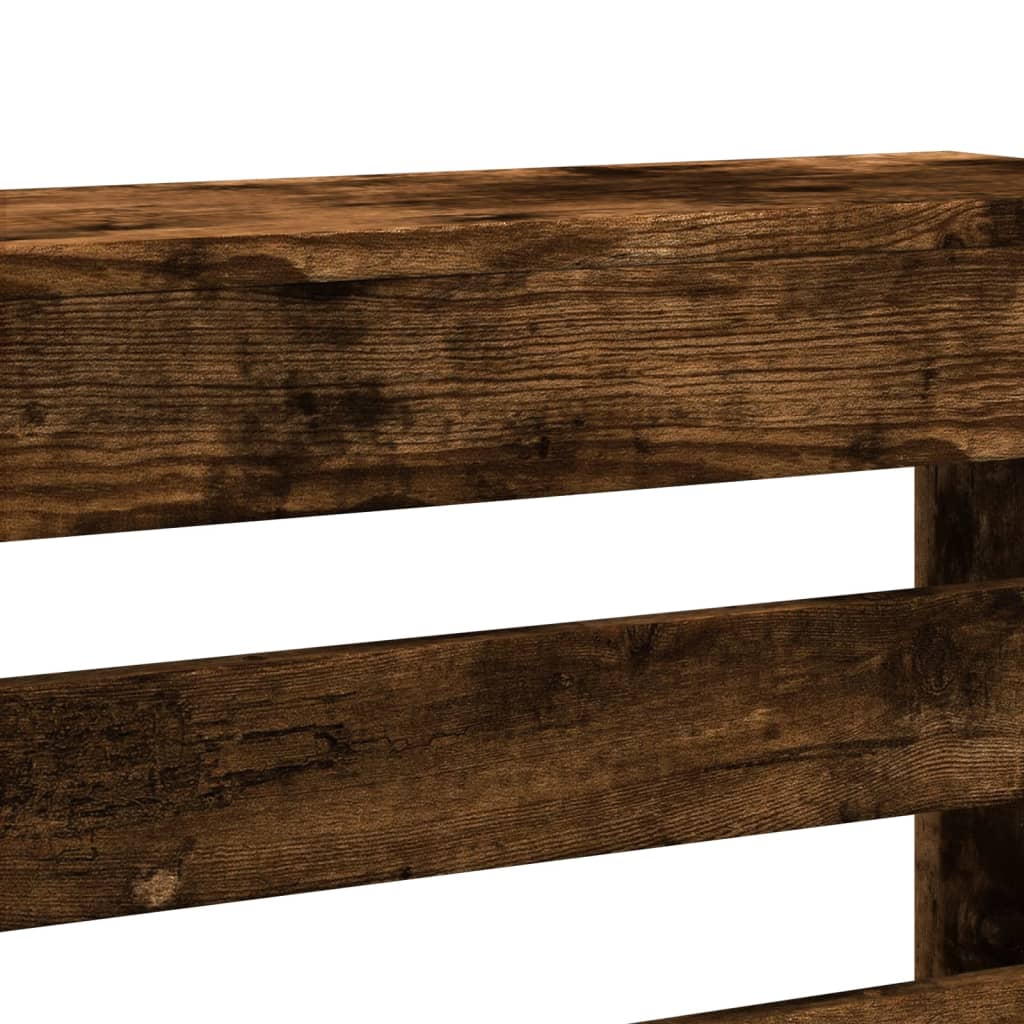 radiatorskjuler 175x20x82 cm konstrueret træ røget egetræsfarve