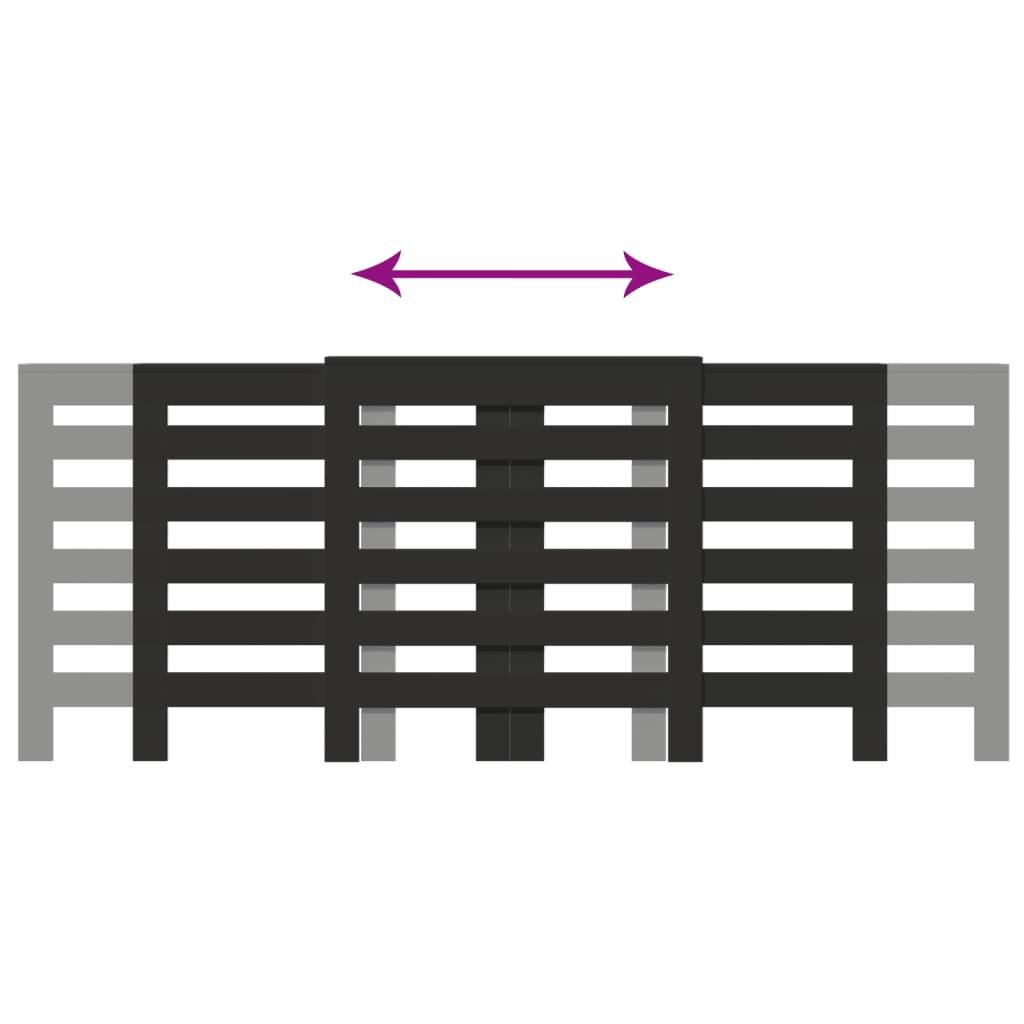 radiatorskjuler 205x21,5x83,5 cm konstrueret træ sort