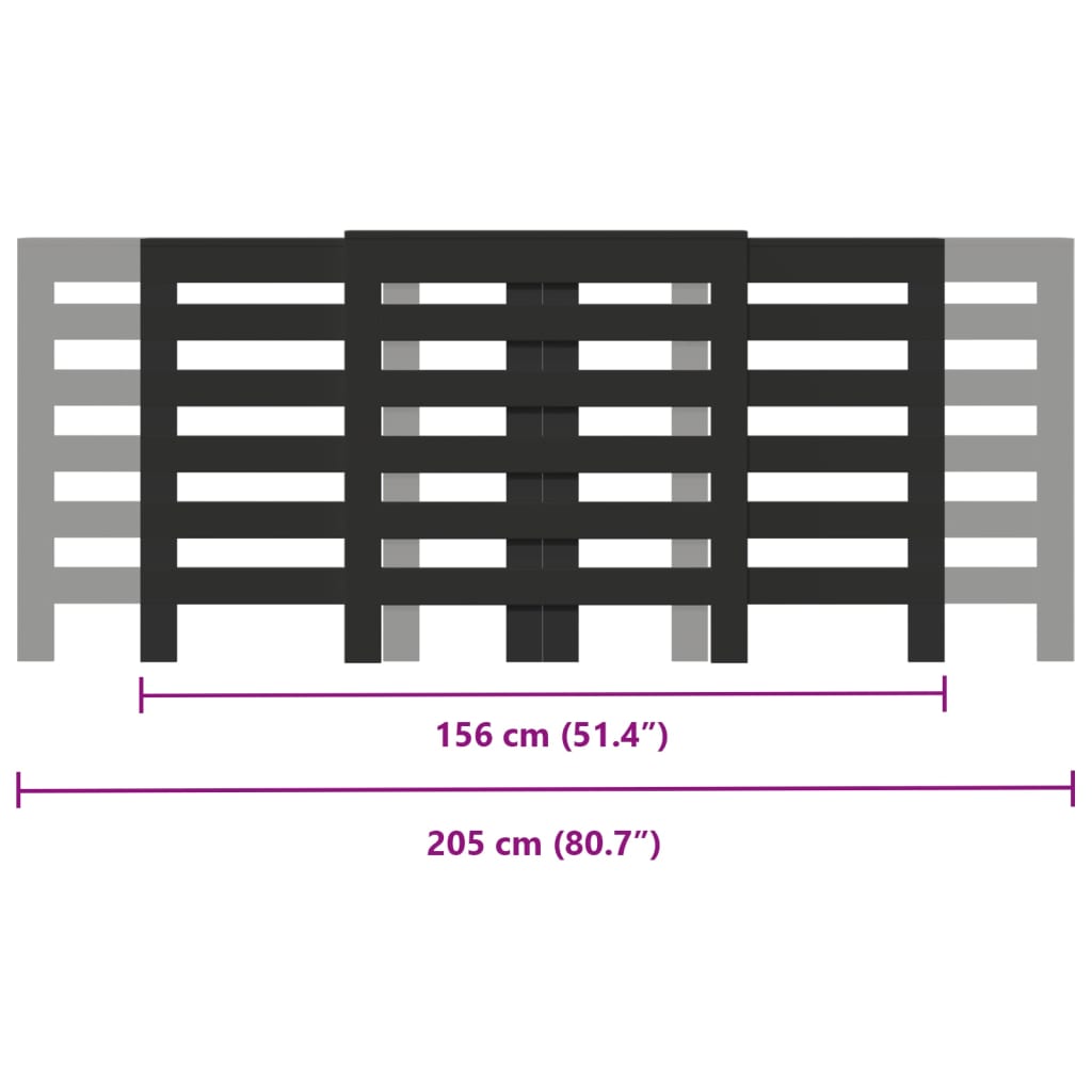 radiatorskjuler 205x21,5x83,5 cm konstrueret træ sort