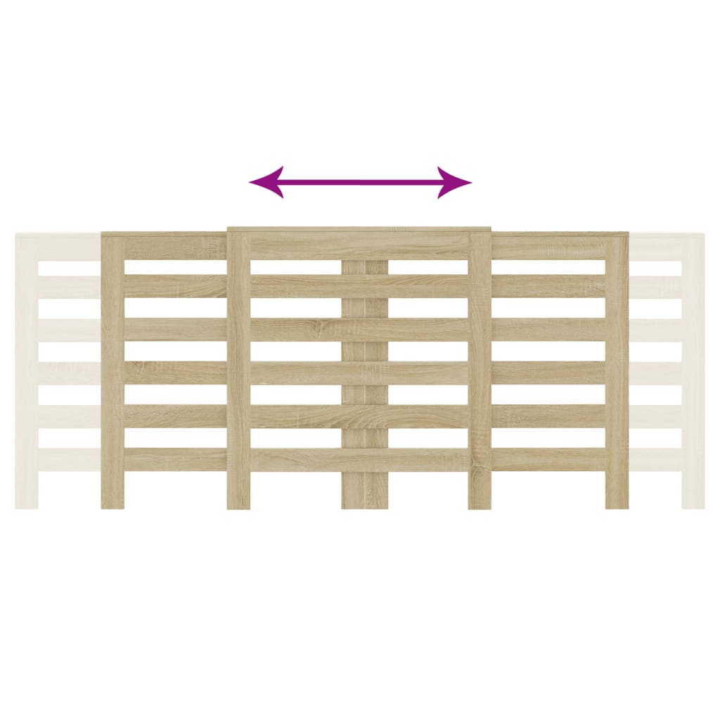 radiatorskjuler 205x21,5x83,5 cm konstrueret træ sonoma-eg