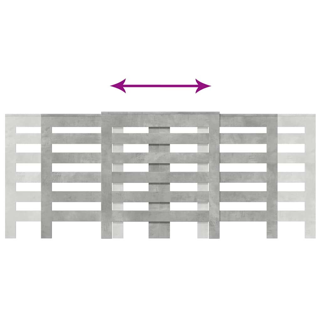 Radiatorcover Betongrå 205 x 21,5 x 83,5 cm Konstrueret træ