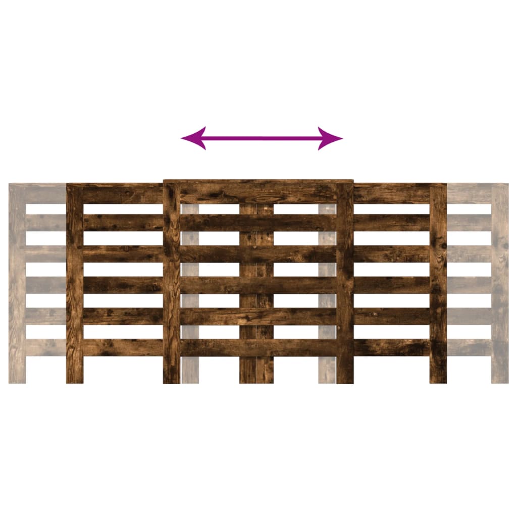radiatorskjuler 205x21,5x83,5 cm konstrueret træ røget egetræ
