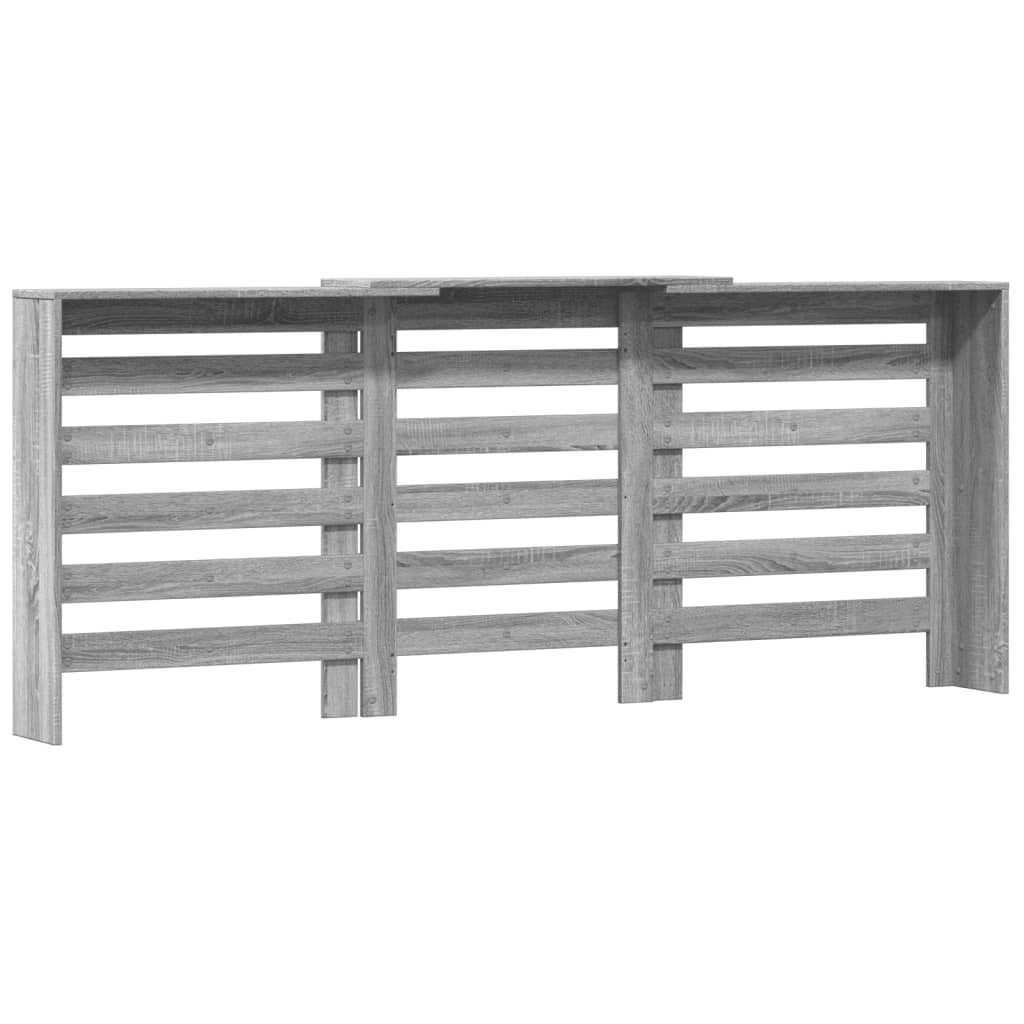 radiatorskjuler 205x21,5x83,5 cm konstrueret træ grå sonoma-eg