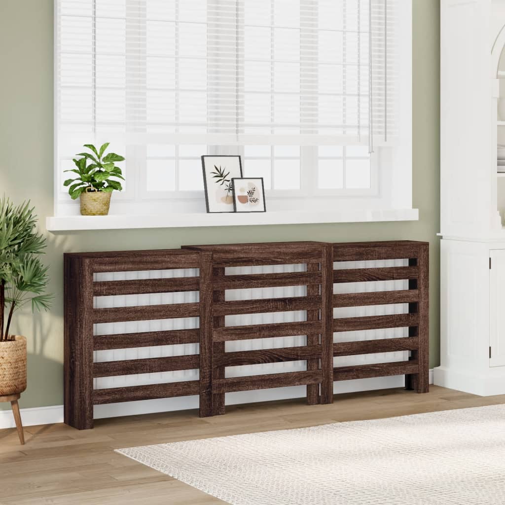 radiatorskjuler 78x20x82 cm konstrueret træ brun egetræ
