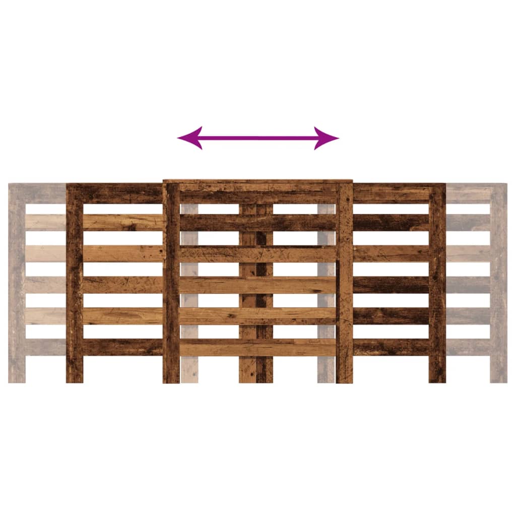 radiatorskjuler 205x21,5x83,5 cm konstrueret træ antikt træ