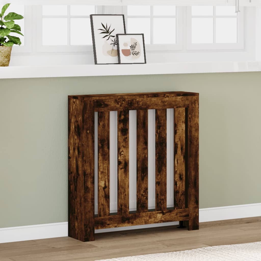 radiatorskjuler 78x20x82 cm konstrueret træ røget egetræsfarve