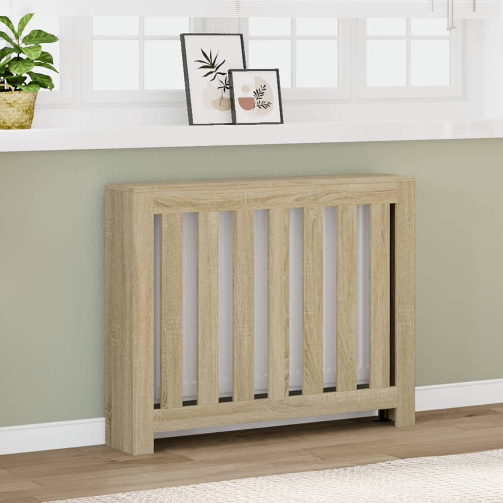 radiatorskjuler 104x20x82 cm konstrueret træ sonoma-eg