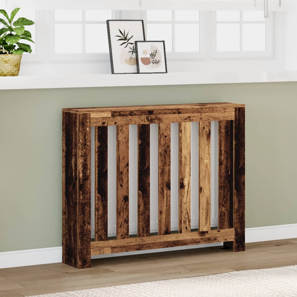 radiatorskjuler 104x20x82 cm konstrueret træ antikt træ