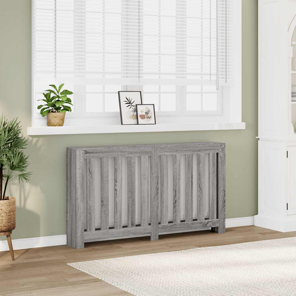 radiatorskjuler 149x20x82 cm konstrueret træ grå sonoma-eg