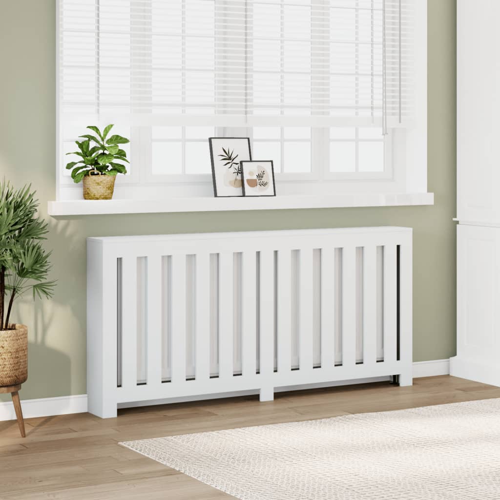 radiatorskjuler 175x20x82 cm konstrueret træ hvid